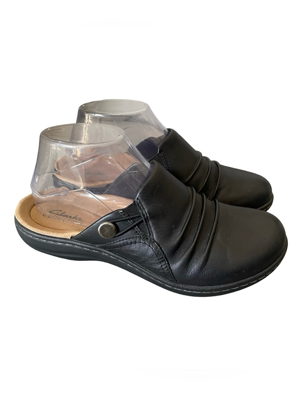 Clarks Black Leather Slip-On Mule Size 7